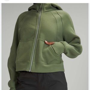 Lululemon Green Twill Oversized Full Zip Scuba